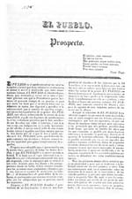 Prospecto de El Pueblo, primer periódico no oficial de Gran Canaria aparecido el 24/08/1842