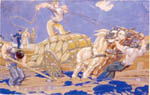 Carro empantanado, José Hurtado de Mendoza. Témpera y mixta sobre cartón, 1914