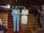 La Sra.Presidenta del Cabildo D&ntilde;a. Mar&iacute;a Eugenia M&aacute;rquez, y la Sra.Consejera del Servicio de Educaci&oacute;n y Universidad, D&ntilde;a. Yolanda Arencibia